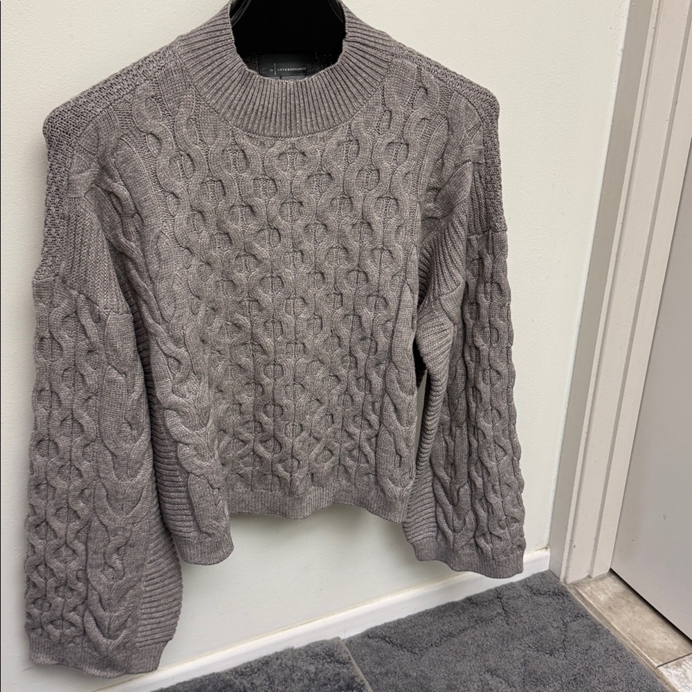 Anthropologie super soft  Gray Knit Sweater XL